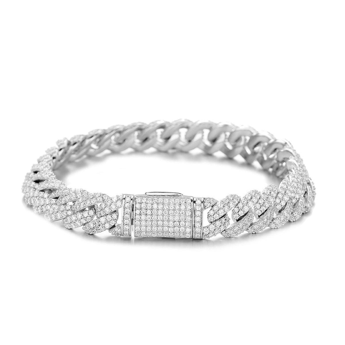 10mm Moissanite Cuban Bracelet