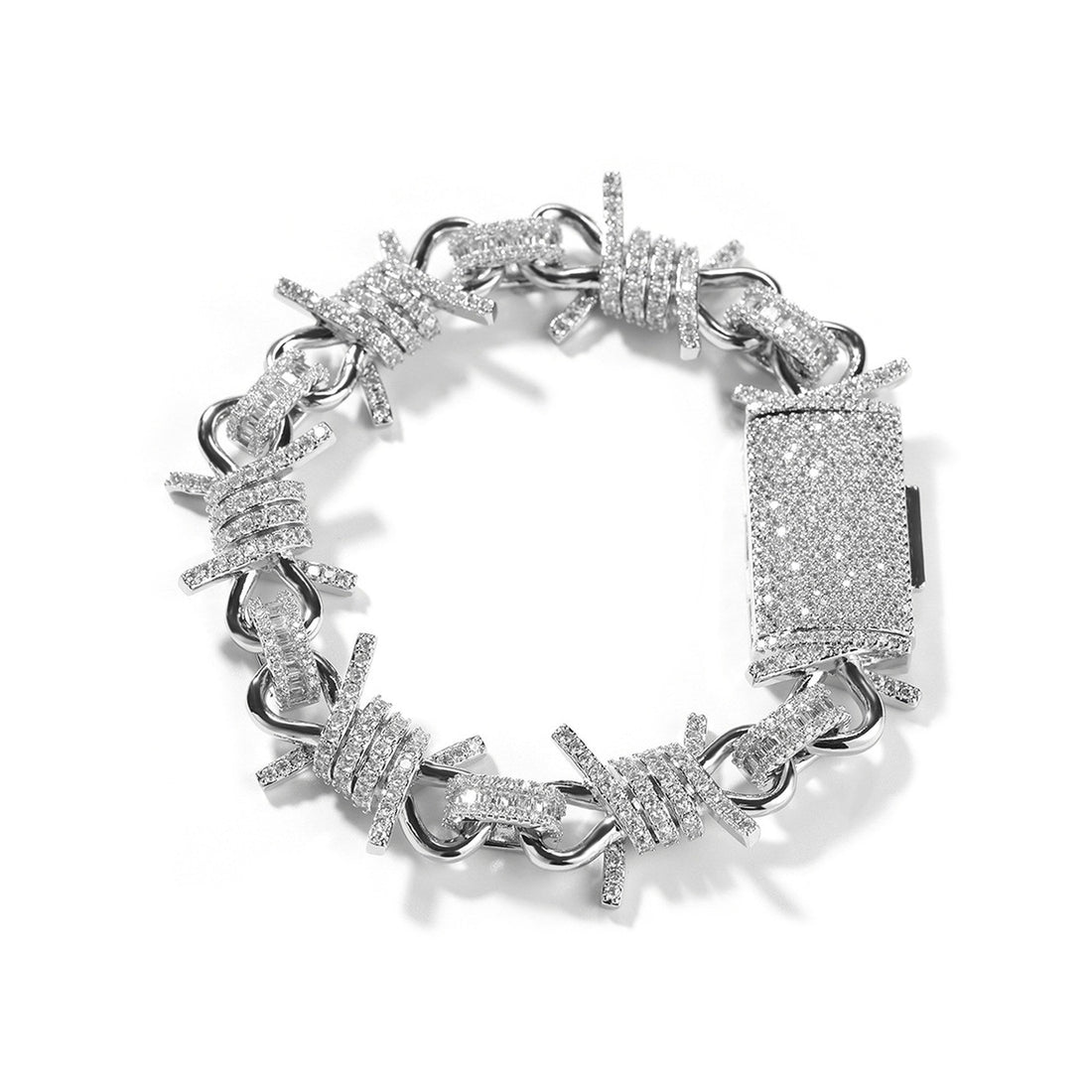 Iced Barbed Wire Chain Bracelet