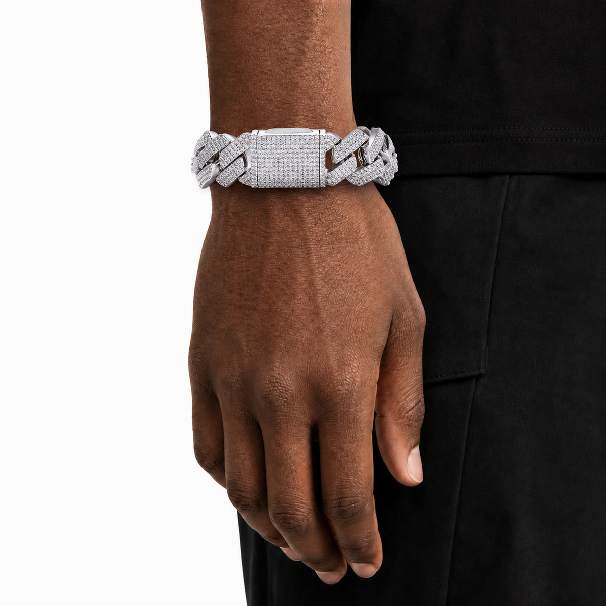 20mm Iced Cuban Link Bracelet – 3 Row CZ