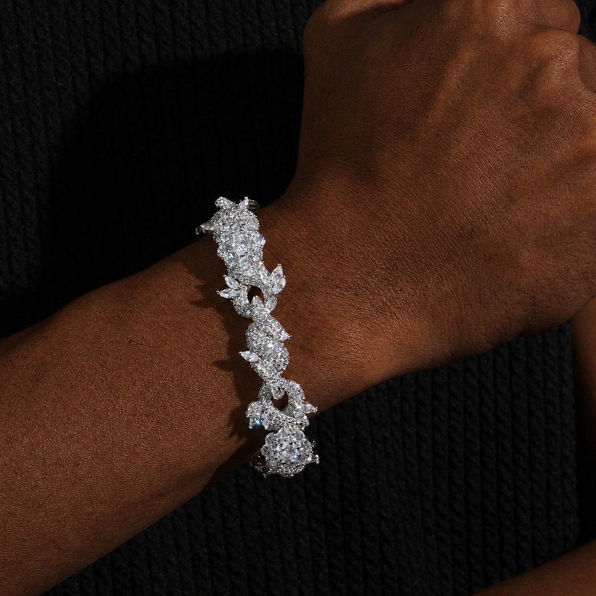 15mm Iced Flower Cuban Bracelet