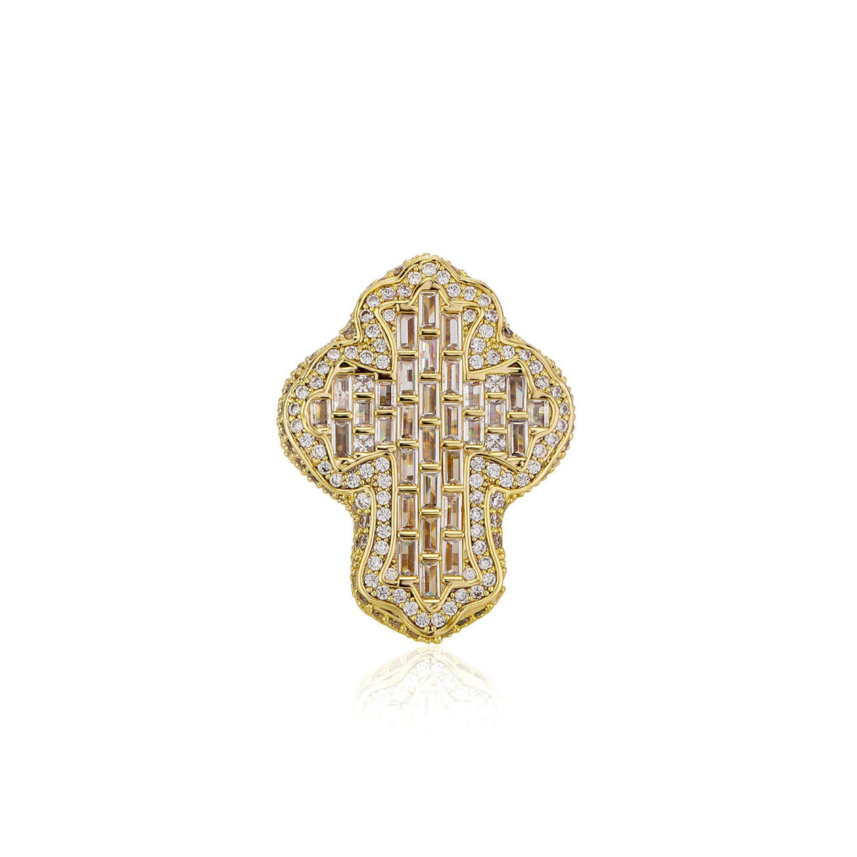 Vintage Iced Baguette Cross Ring