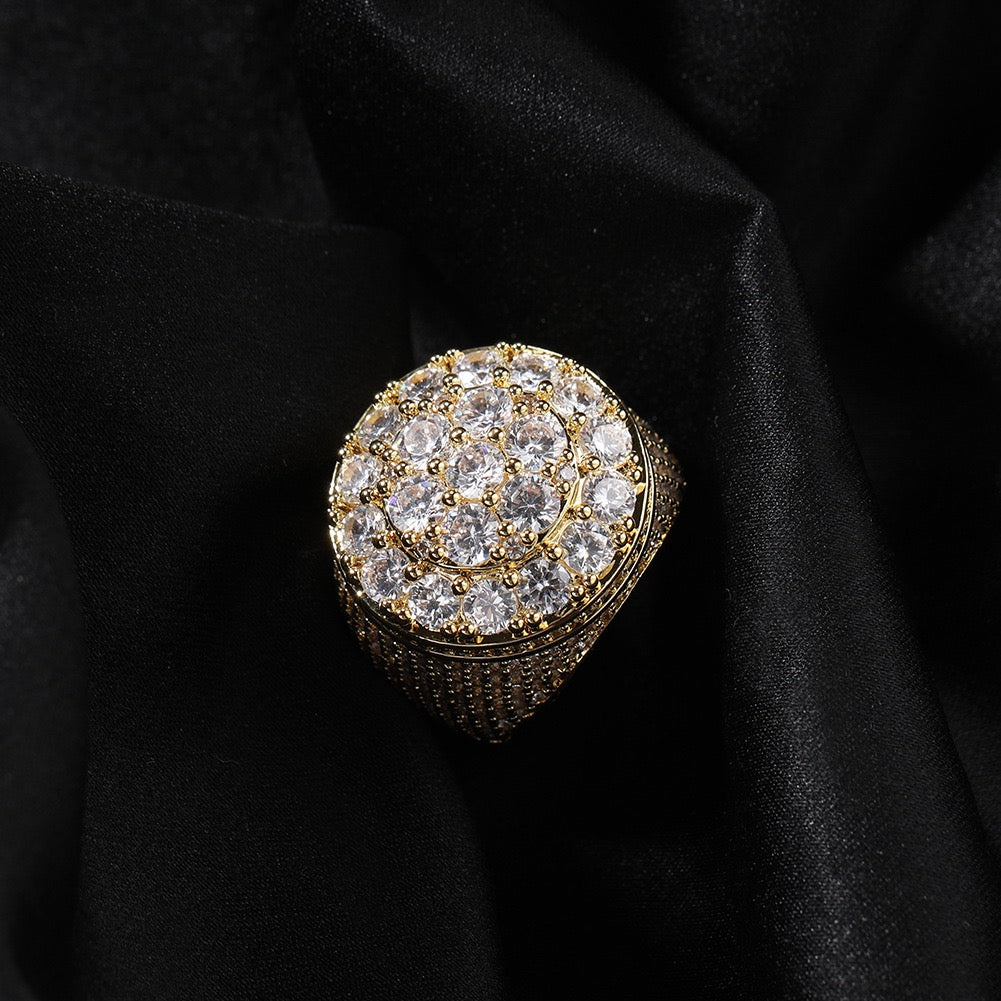 Iced Out Cluster Statement Ring