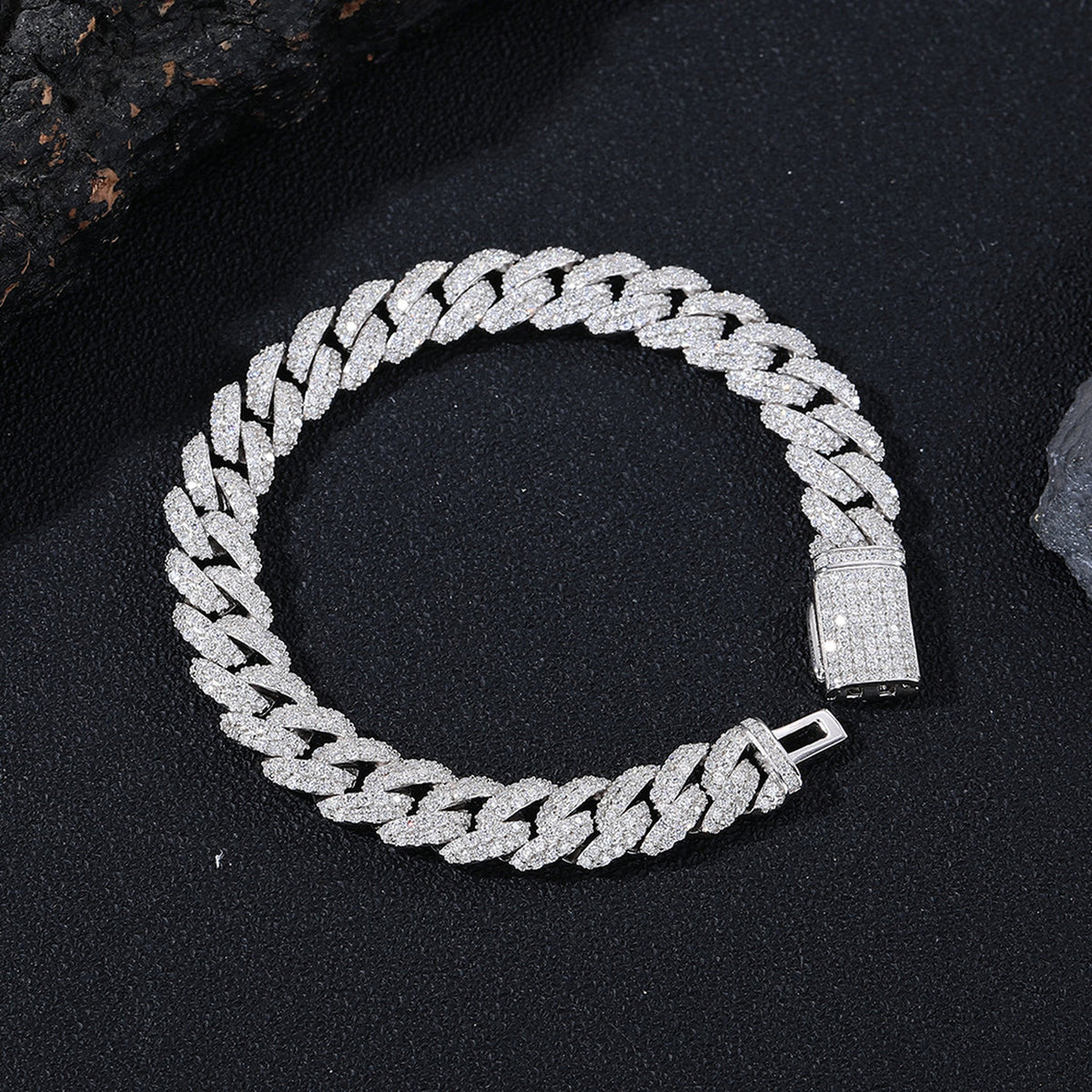 10mm Moissanite Cuban Bracelet