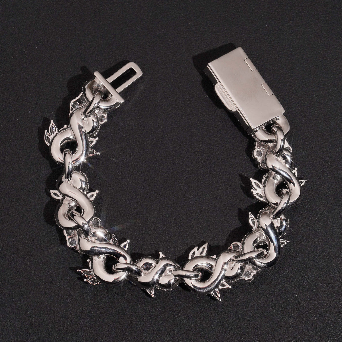 15mm Iced Flower Cuban Bracelet