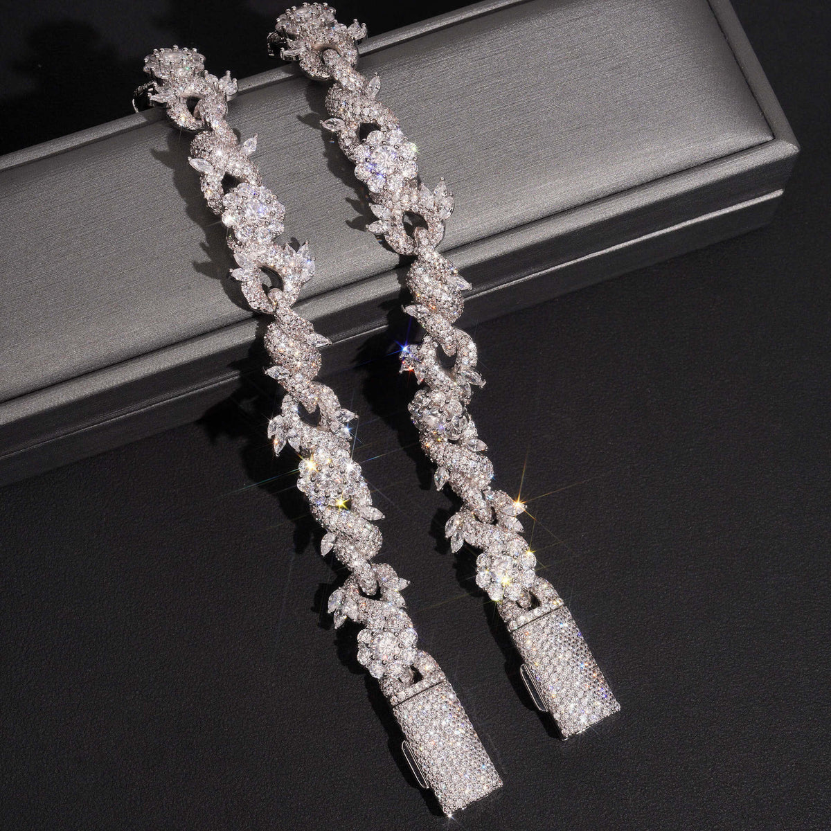 15mm Iced Flower Cuban Bracelet