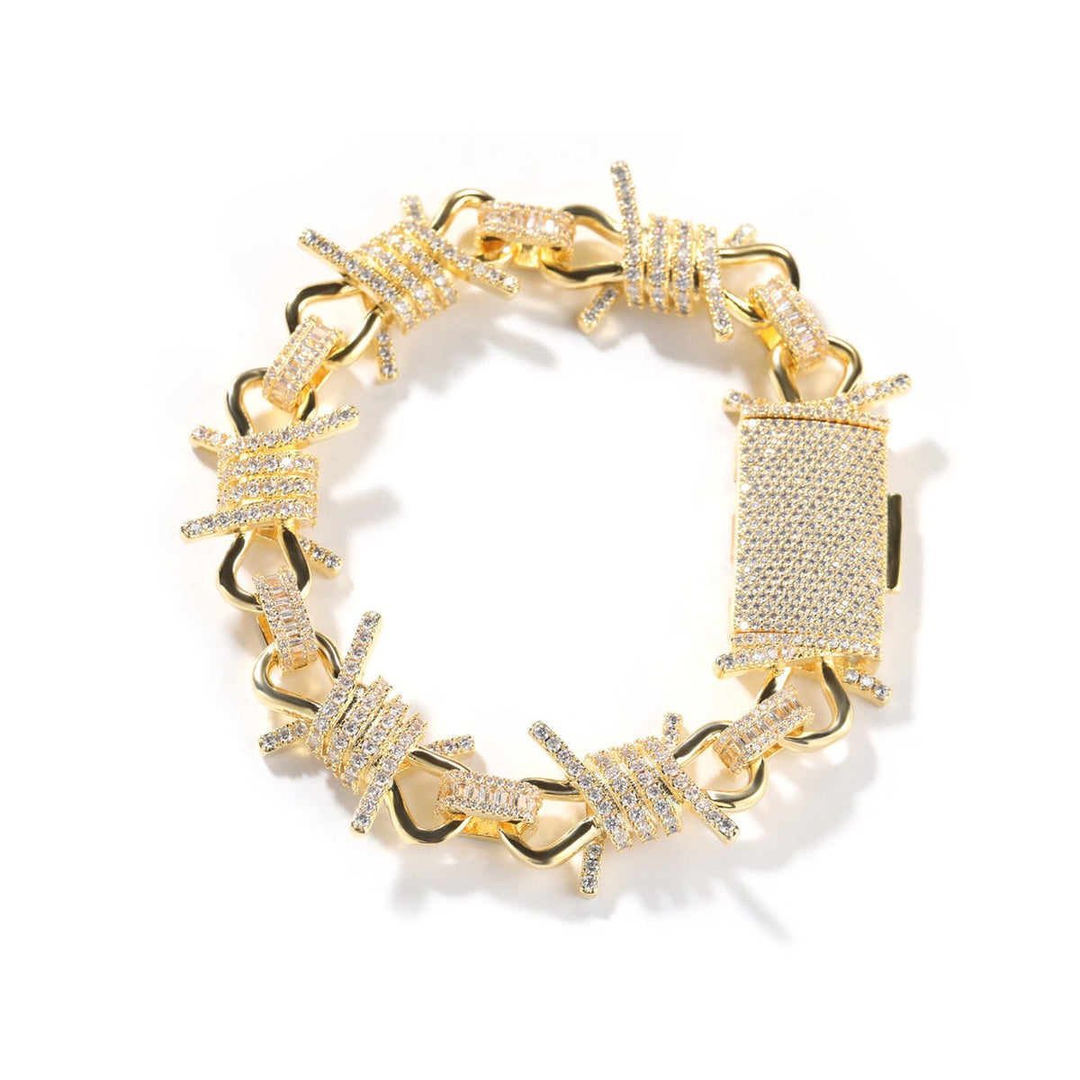 Iced Barbed Wire Chain Bracelet