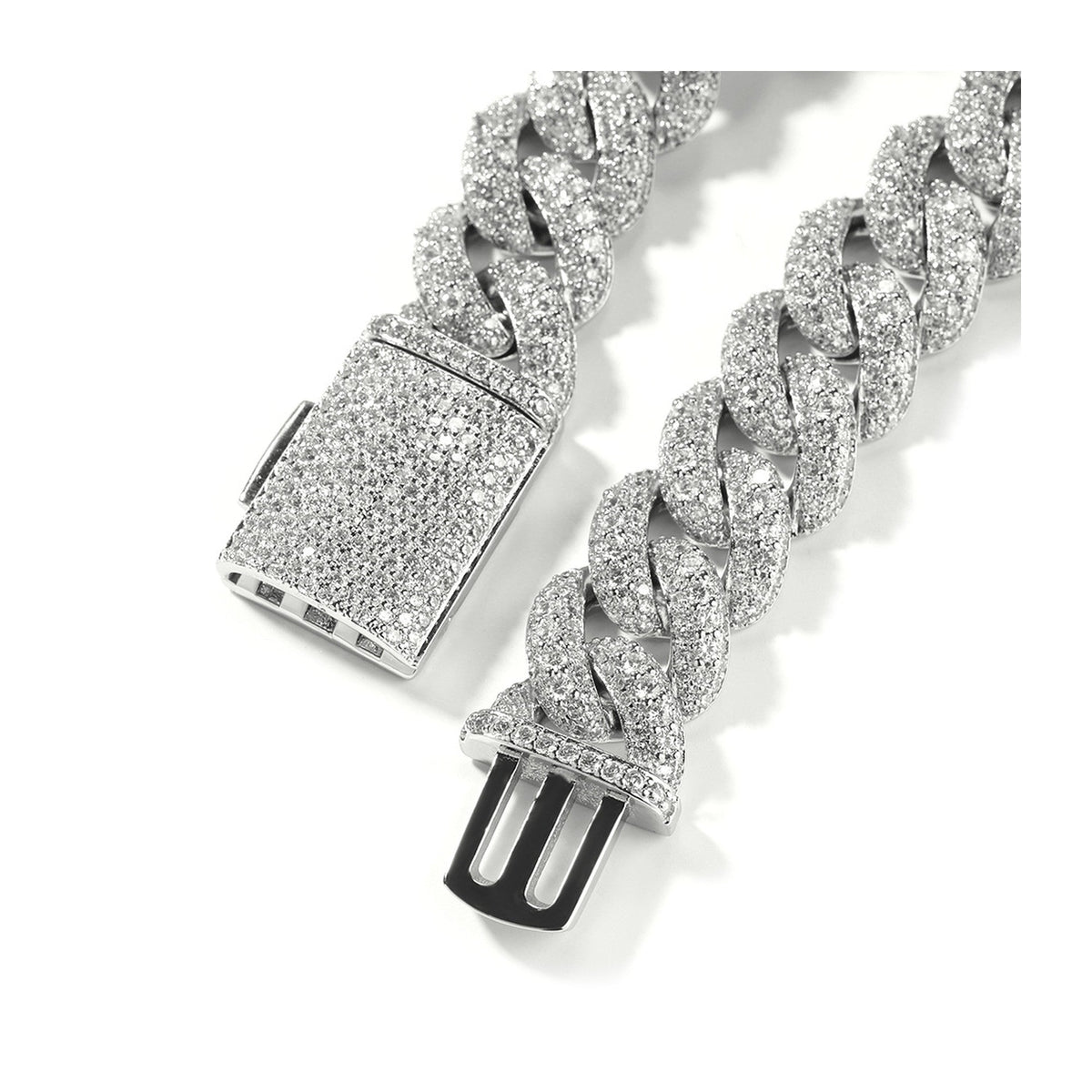 18mm Iced Box Clasp Cuban Bracelet
