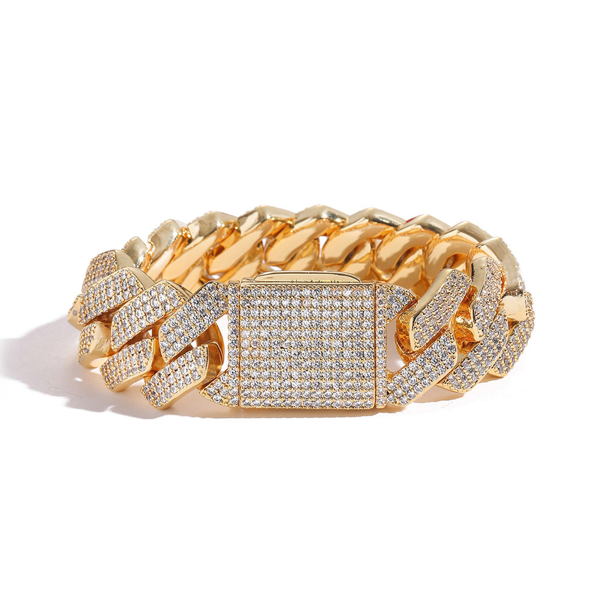 20mm Iced Cuban Link Bracelet – 3 Row CZ