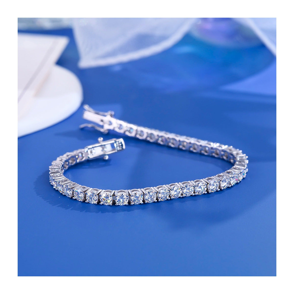 2–6mm Moissanite Tennis Bracelet – 925 Sterling Silver