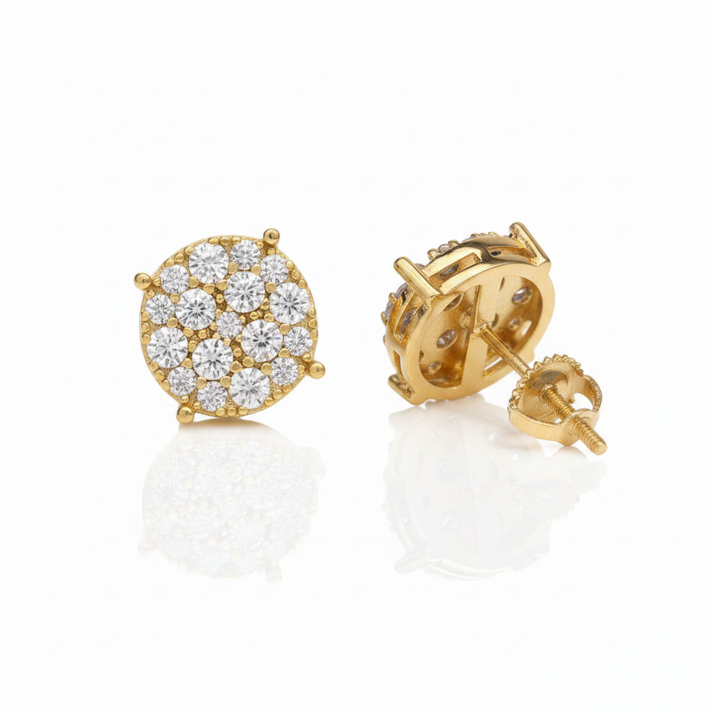 9.8mm Ice Crystal Moissanite Stud Earrings
