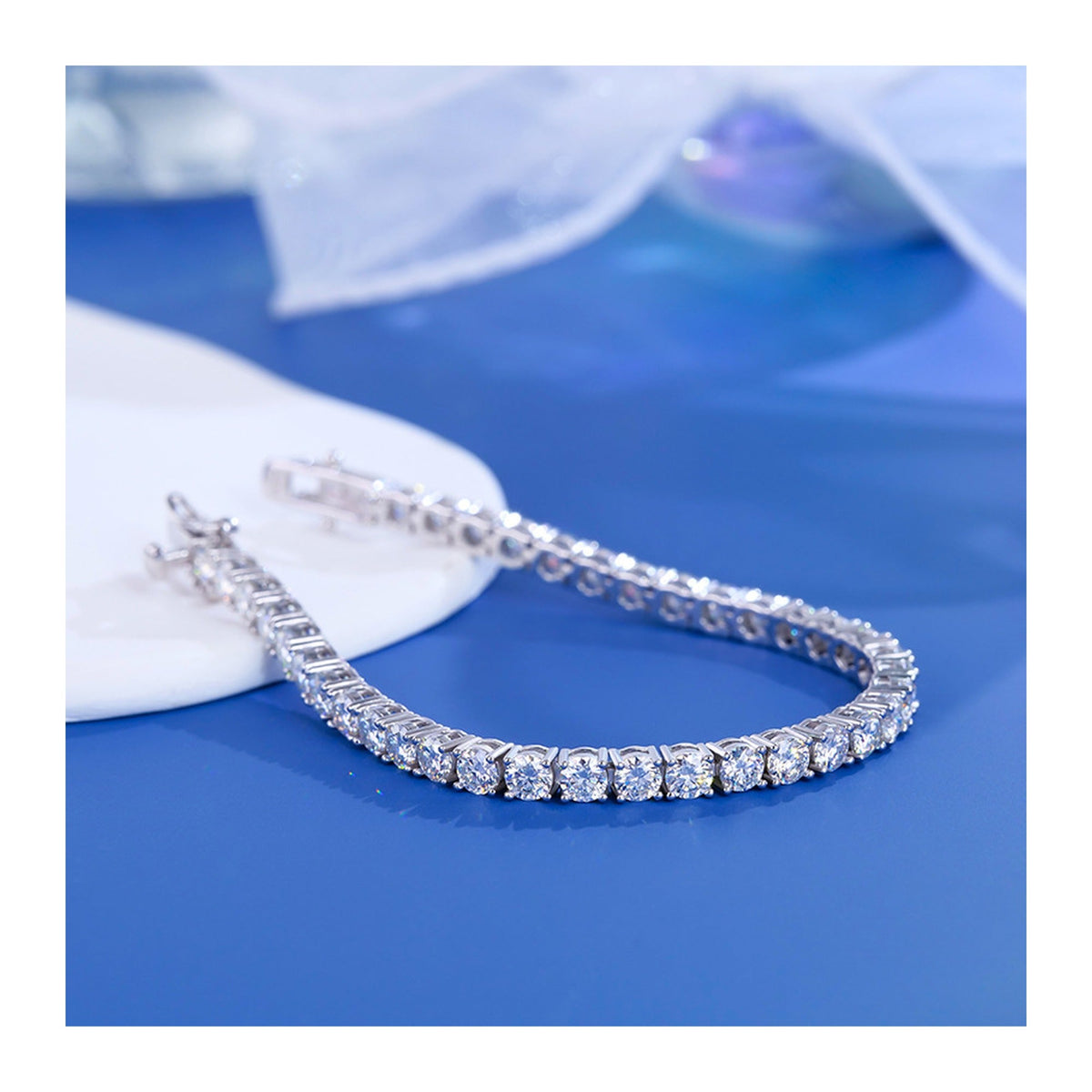 2–6mm Moissanite Tennis Bracelet – 925 Sterling Silver