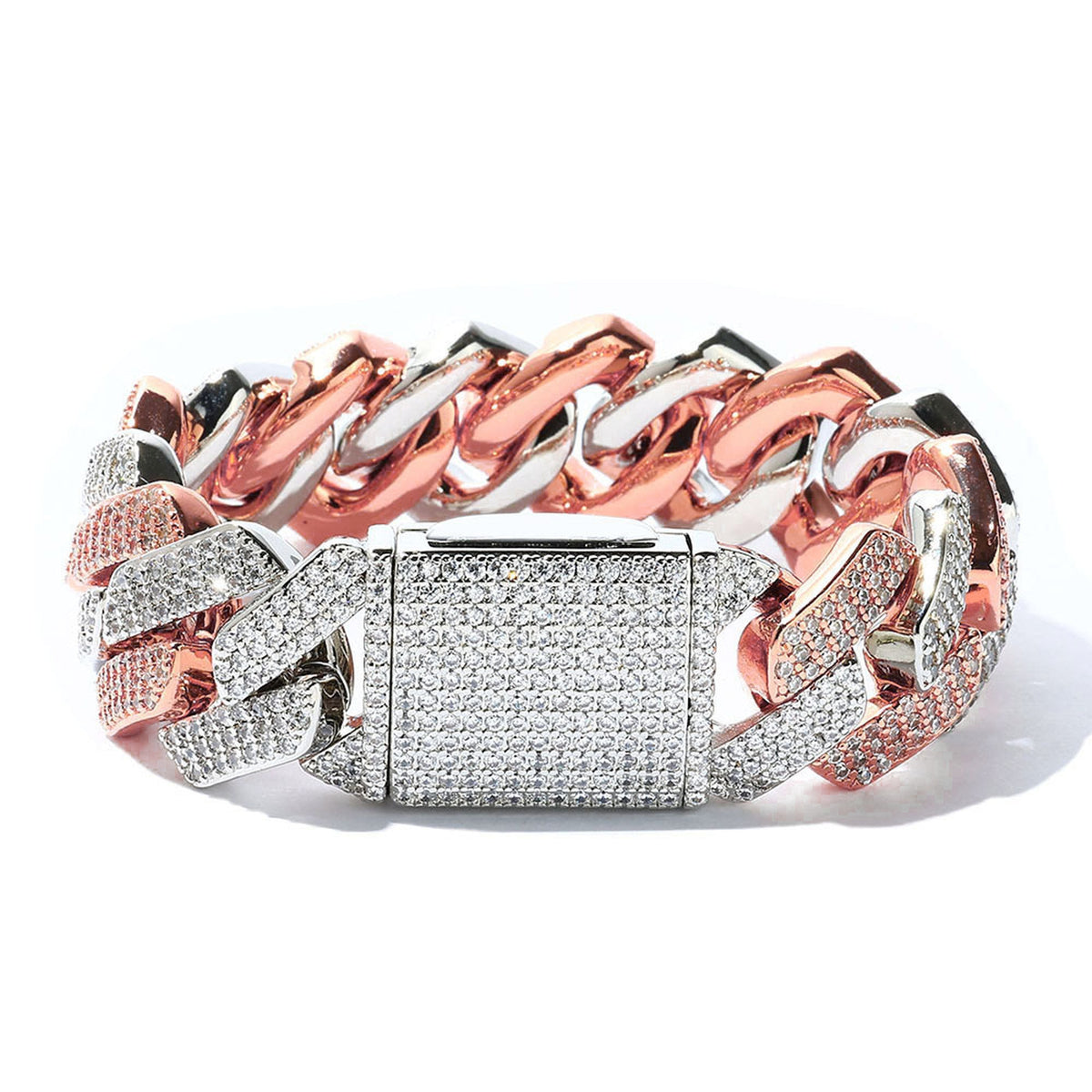 20mm Iced Cuban Link Bracelet – 3 Row CZ
