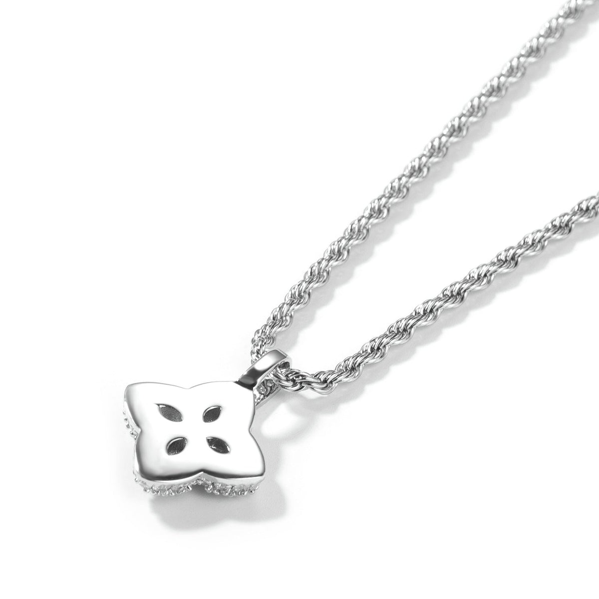 Iced Multicolor Four-Leaf Clover Pendant