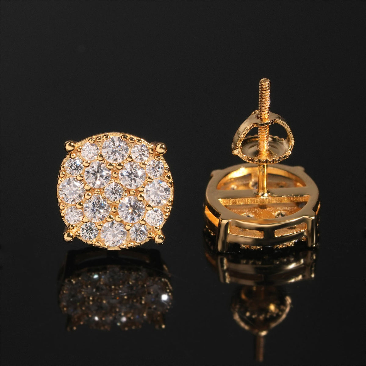9.8mm Ice Crystal Moissanite Stud Earrings