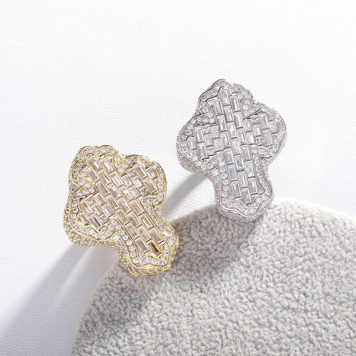 Vintage Iced Baguette Cross Ring