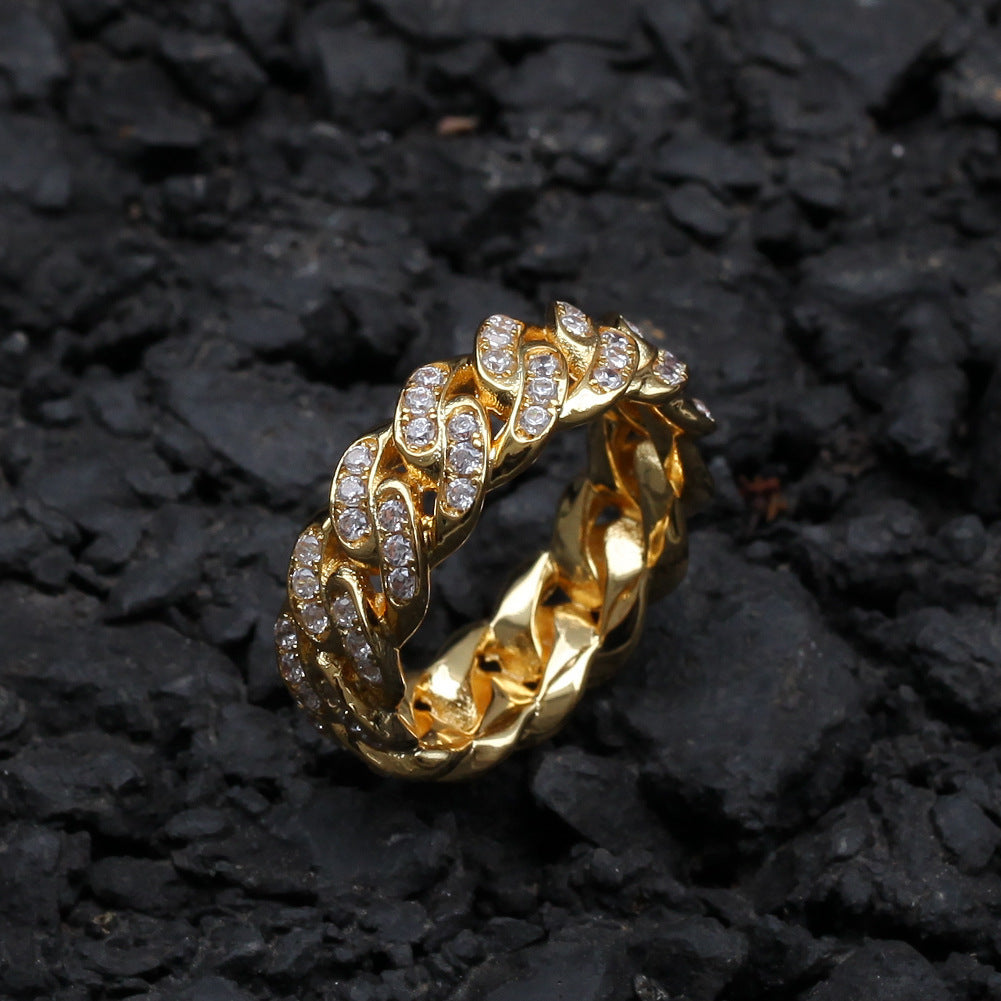 8mm Iced Cuban Link Ring – CZ