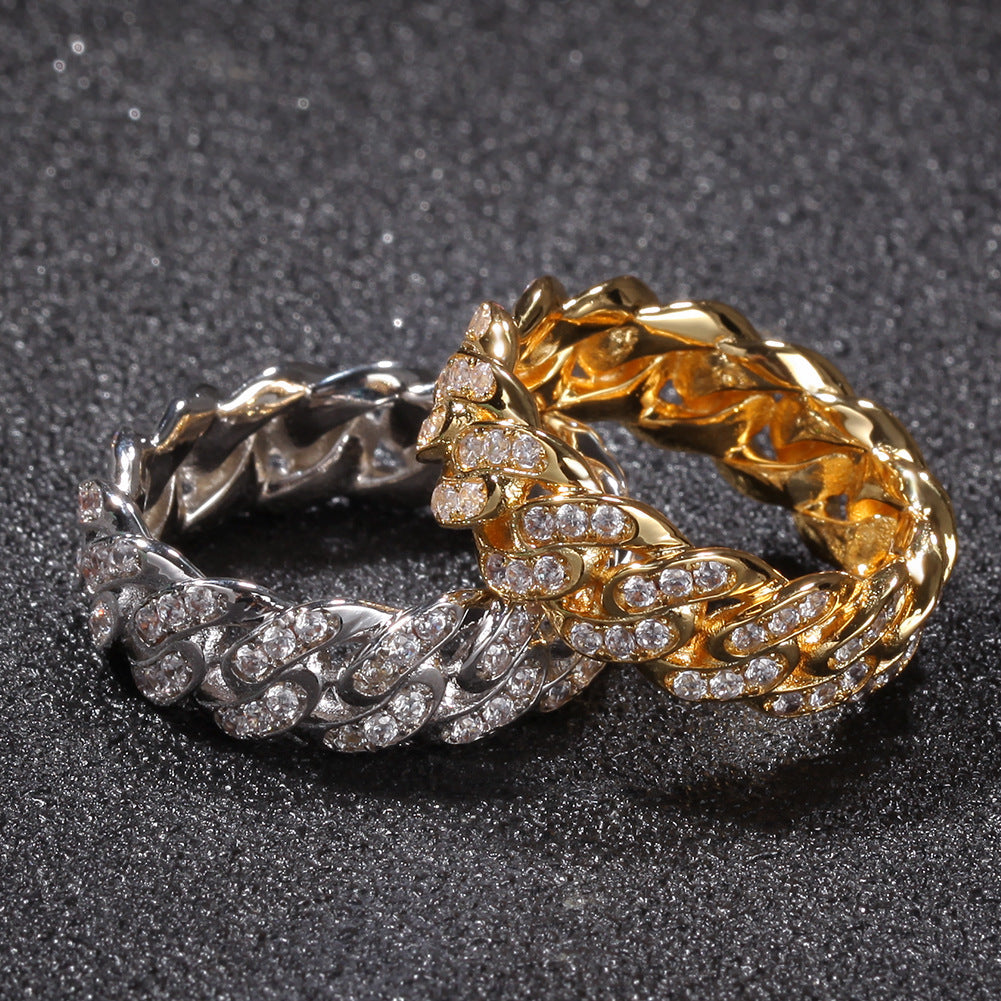 8mm Iced Cuban Link Ring – CZ