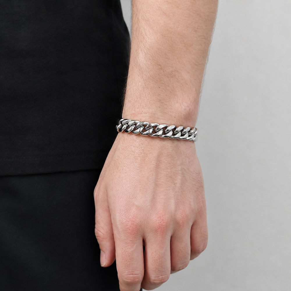 12mm Miami Stainless Steel Cuban Link Bracelet