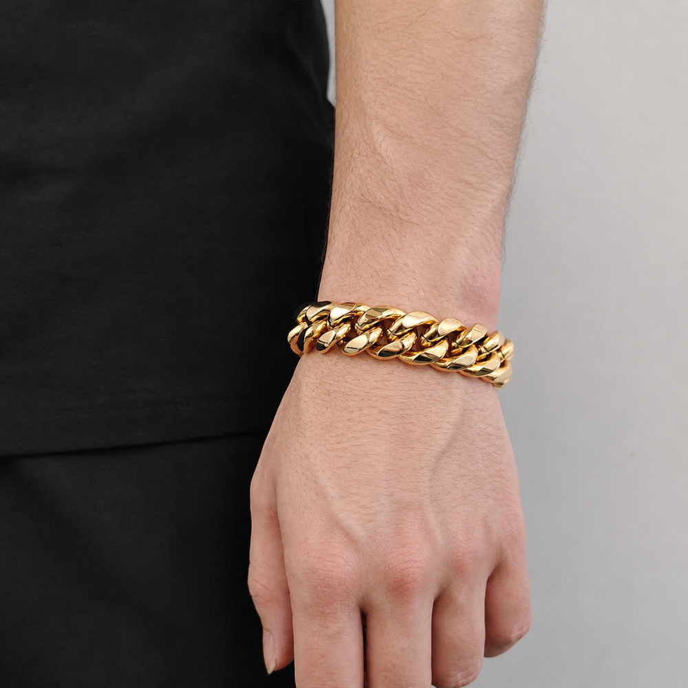 18mm Miami Stainless Steel Cuban Link Bracelet