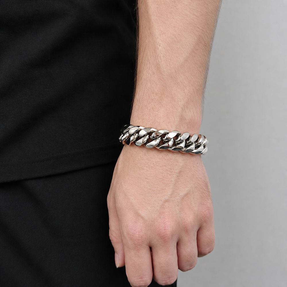 18mm Miami Stainless Steel Cuban Link Bracelet