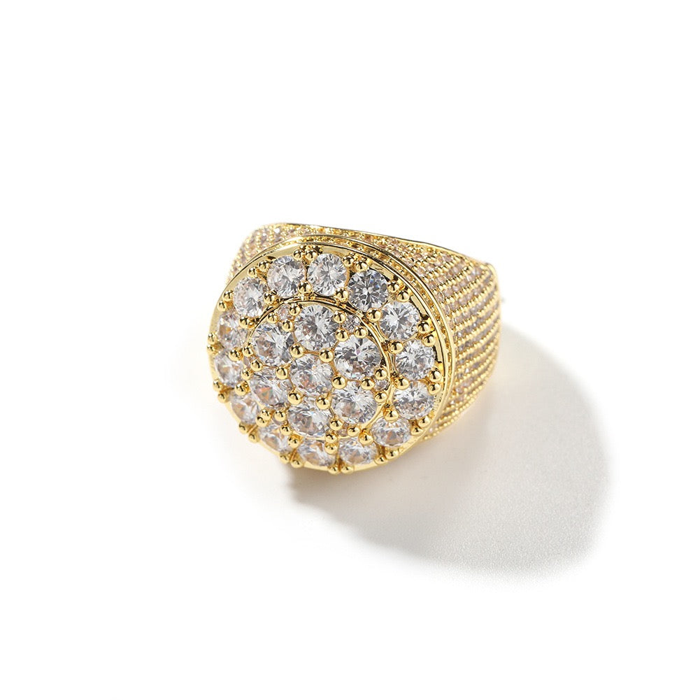 Iced Out Cluster Statement Ring