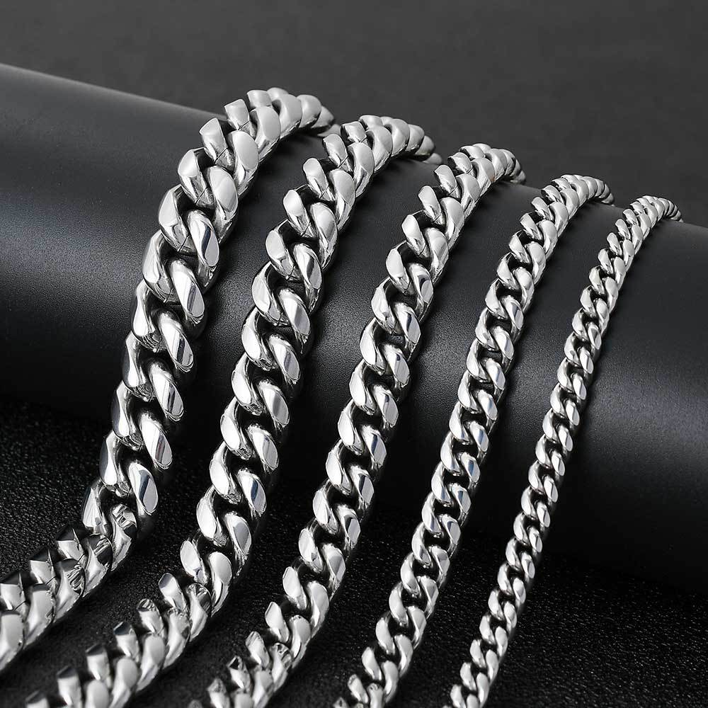 6-18mm Miami Stainless Steel Cuban Link Bracelet