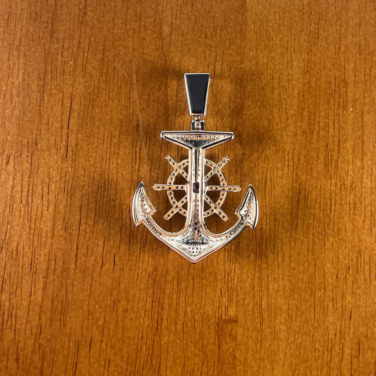 Iced Out Anchor Pendant