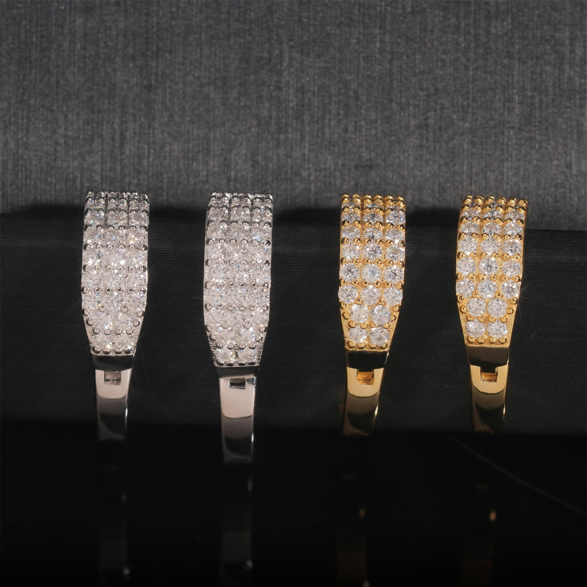 Pavé Moissanite Hoop Earrings - 925 Sterling Silver