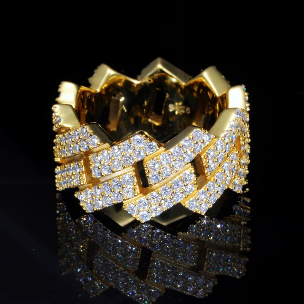 10mm Iced Out Cuban Link Ring – Hip Hop Statement Ring