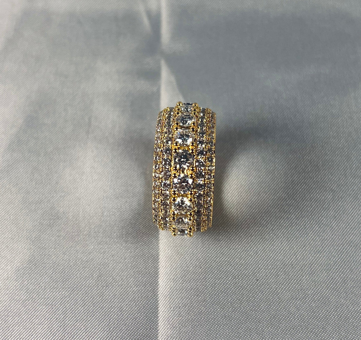 13mm Moissanite Iced Out Ring – 925 Sterling Silver VVS1 D Color Band Ring