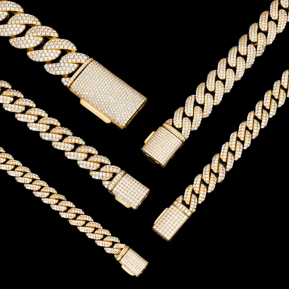 6/10mm VVS Moissanite Cuban Bracelet – 925 Sterling Silver