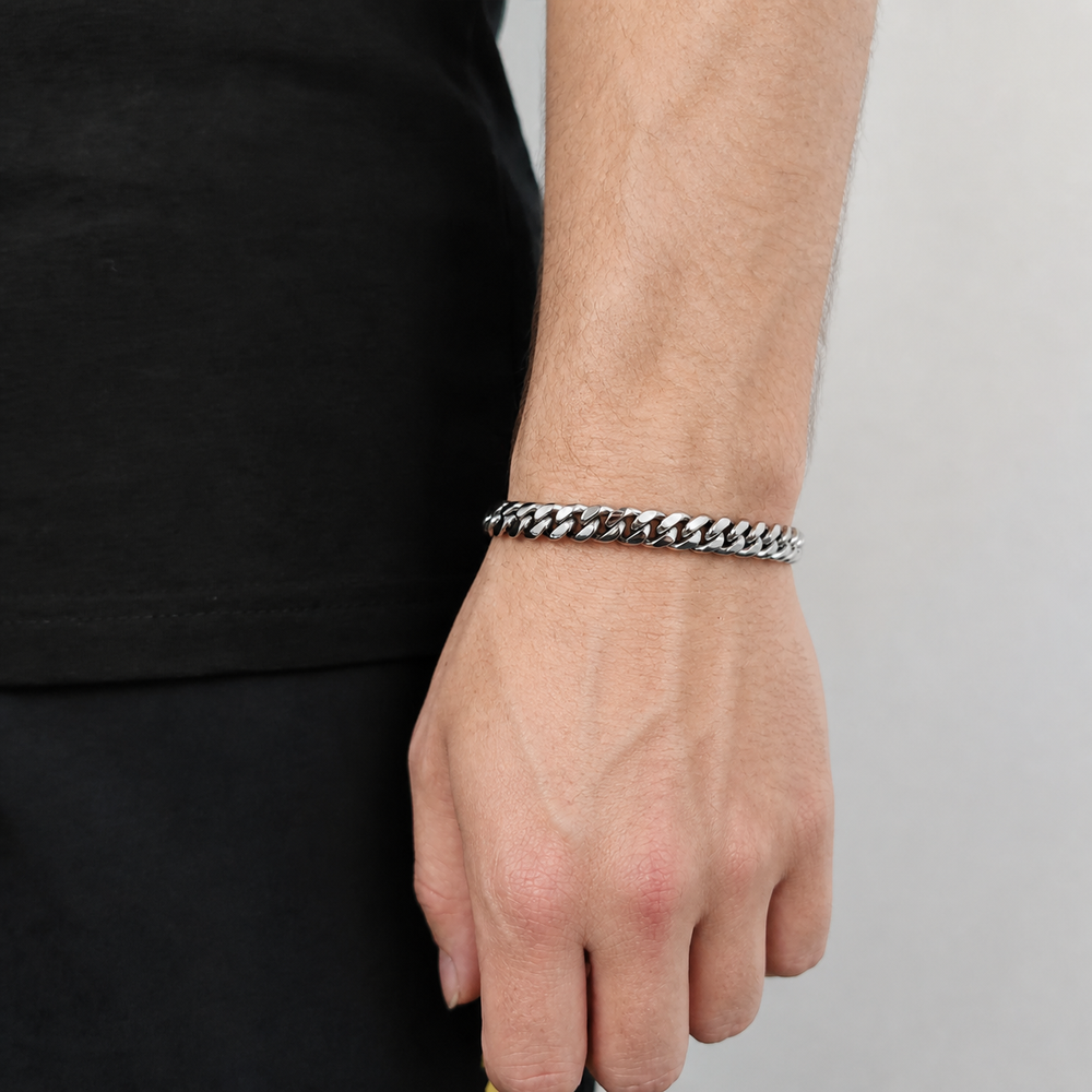 8mm Miami Stainless Steel Cuban Link Bracelet