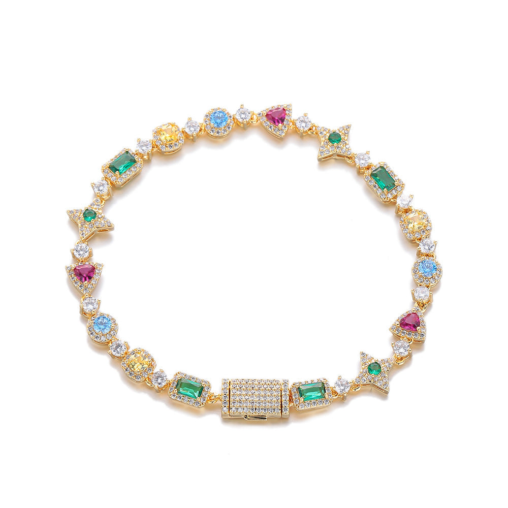 7mm Iced Multicolor Geometric Bracelet