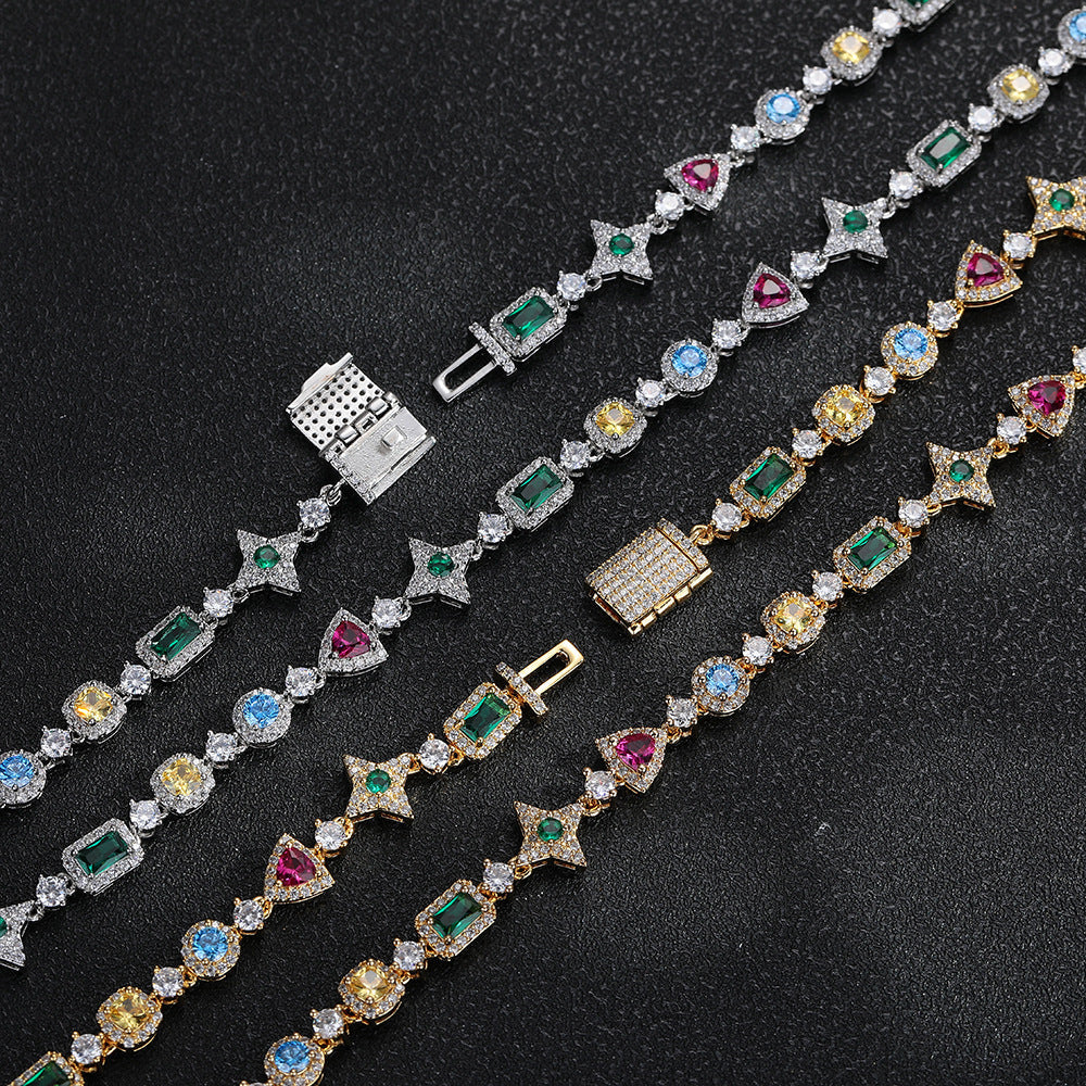 7mm Iced Multicolor Geometric Bracelet