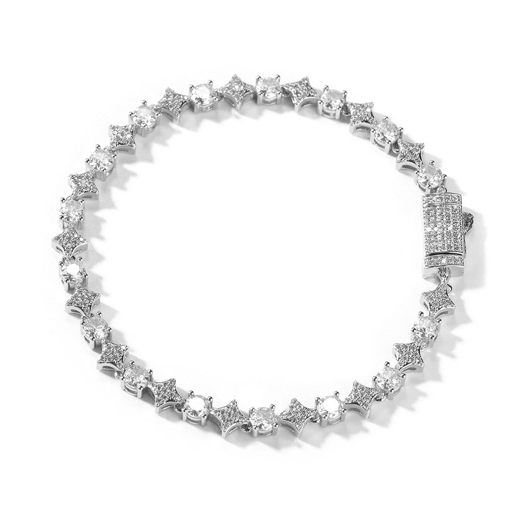 6mm Iced Out Star Tennis Chain Bracelet