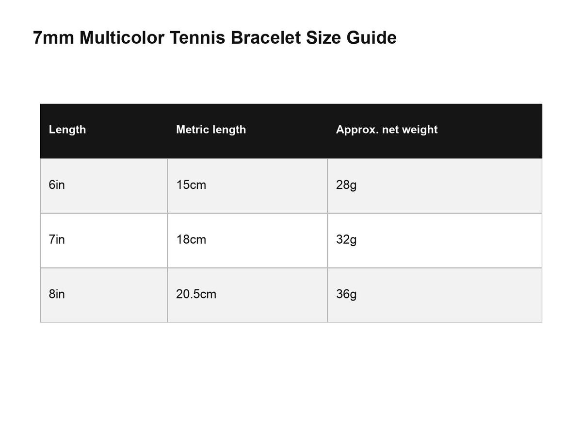 7mm Multicolor Square-Cut Tennis Bracelet