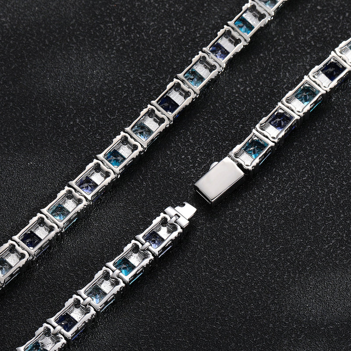 7mm Multicolor Square-Cut Tennis Bracelet