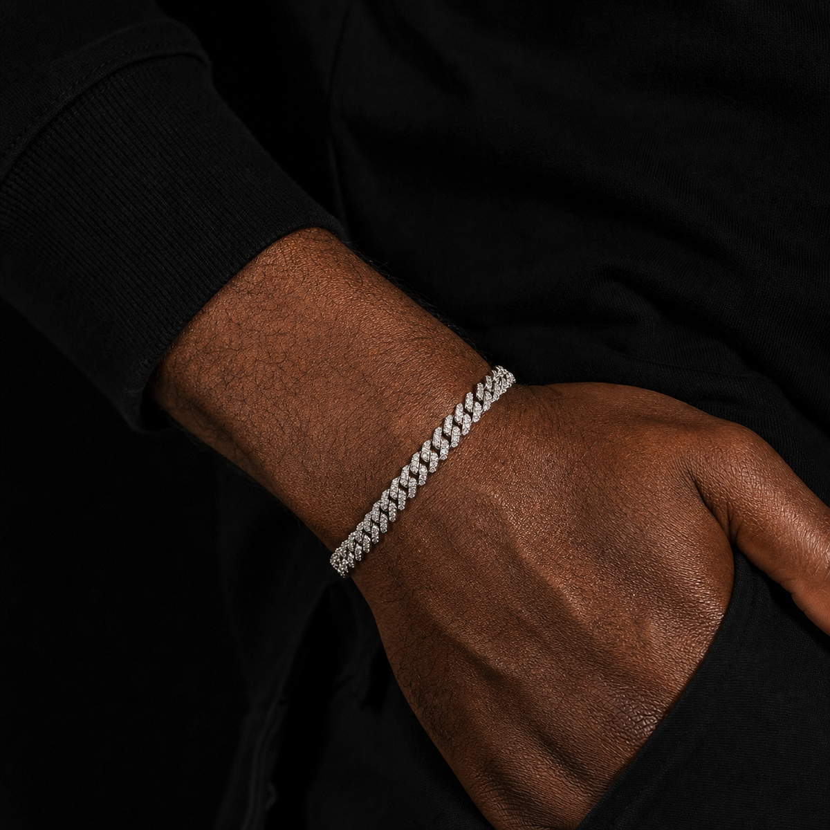 6mm Iced Out Cuban Chain Bracelet