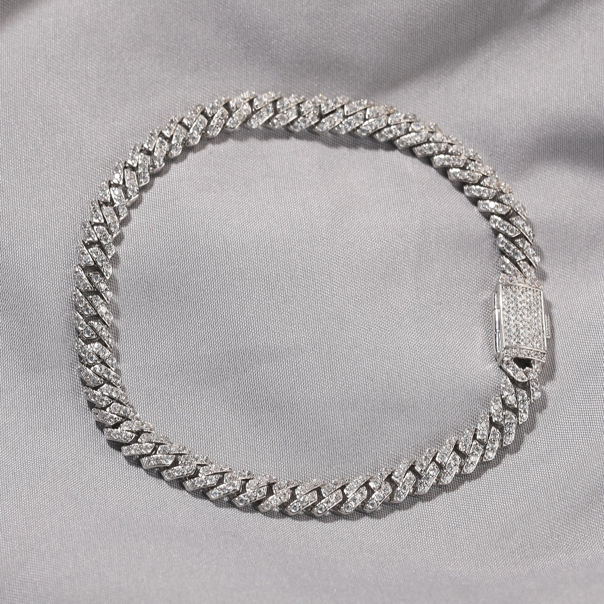 6mm Iced Out Cuban Chain Bracelet