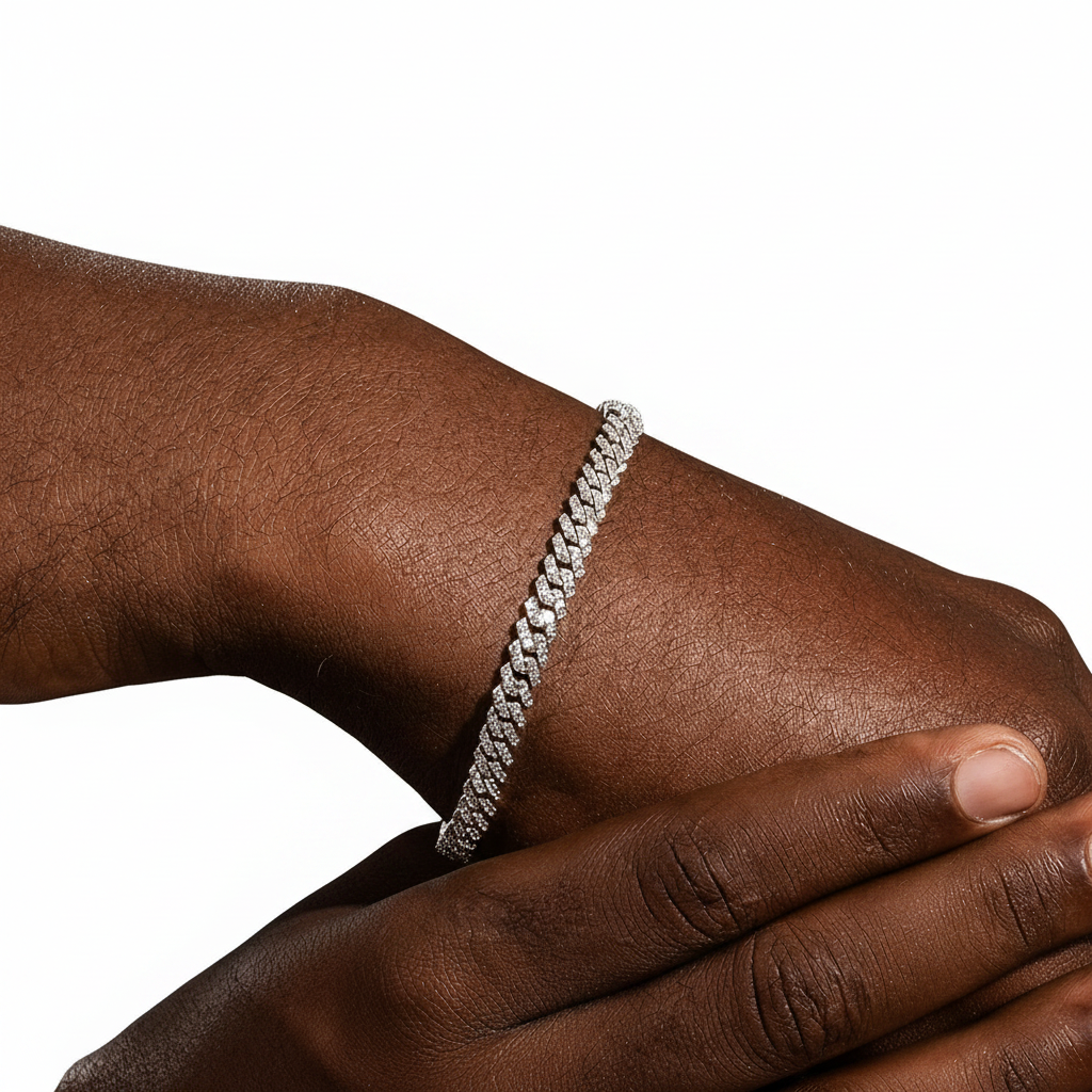 6mm Iced Out Cuban Chain Bracelet