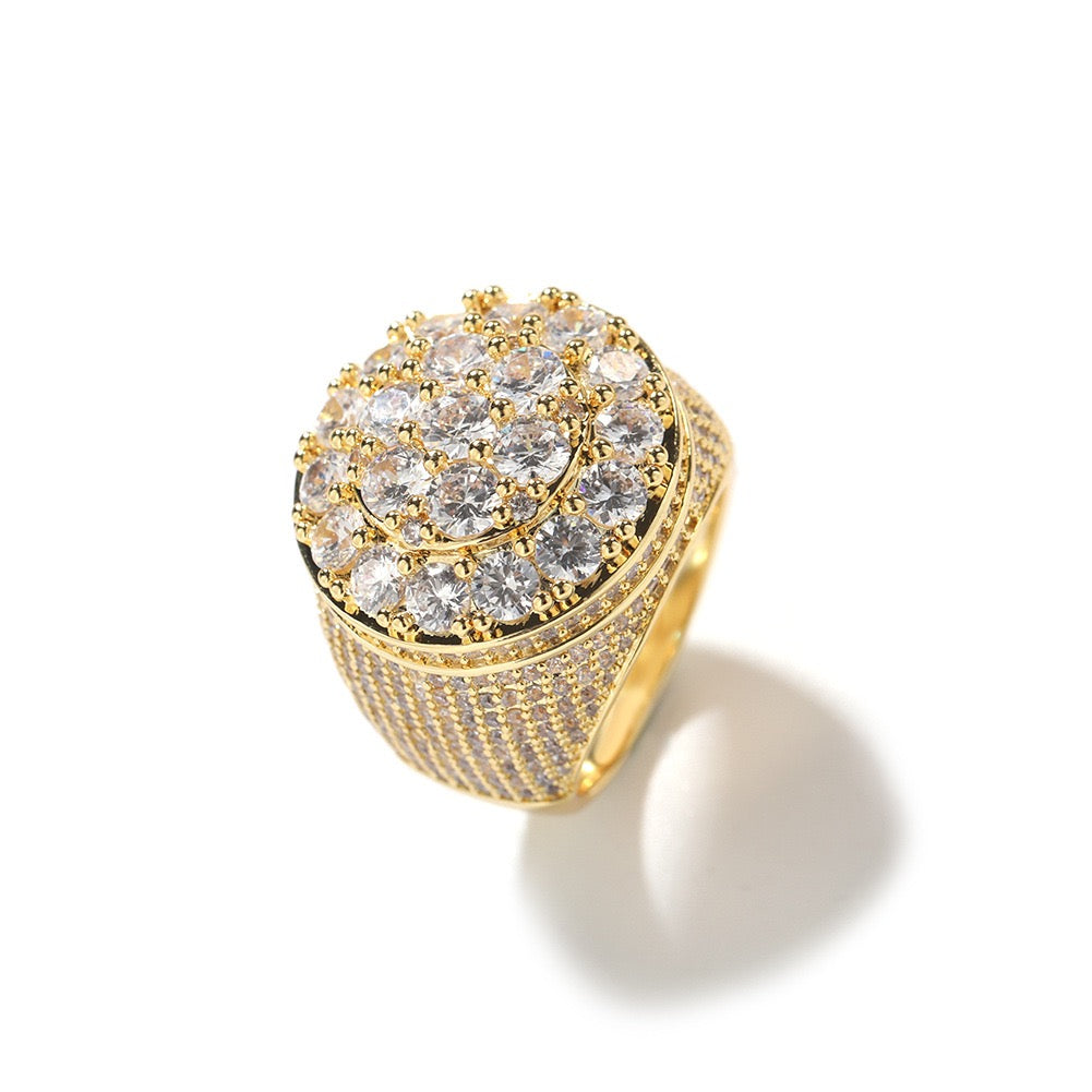 Iced Out Cluster Statement Ring