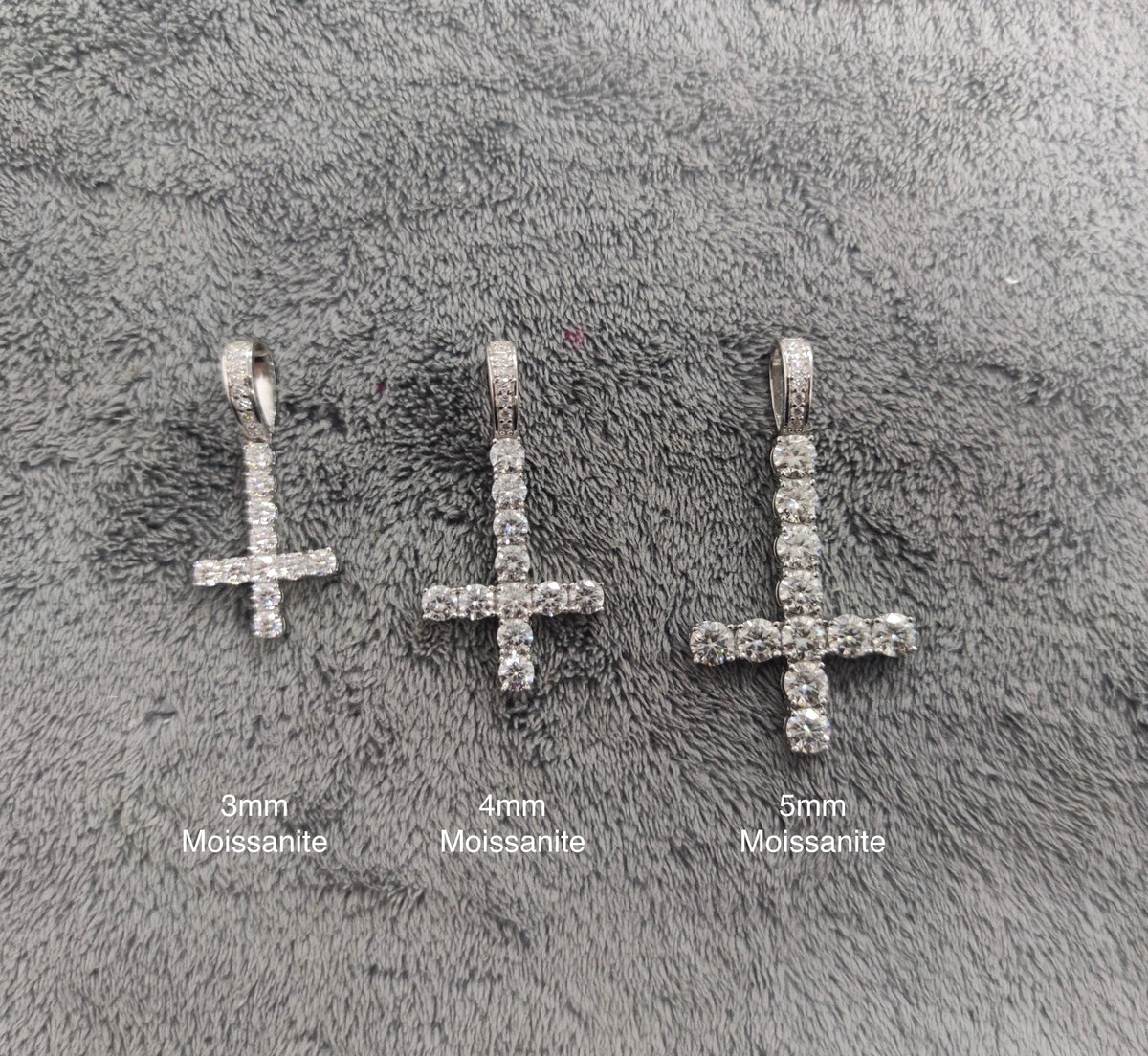 Iced Out Moissanite Inverted Cross Pendant