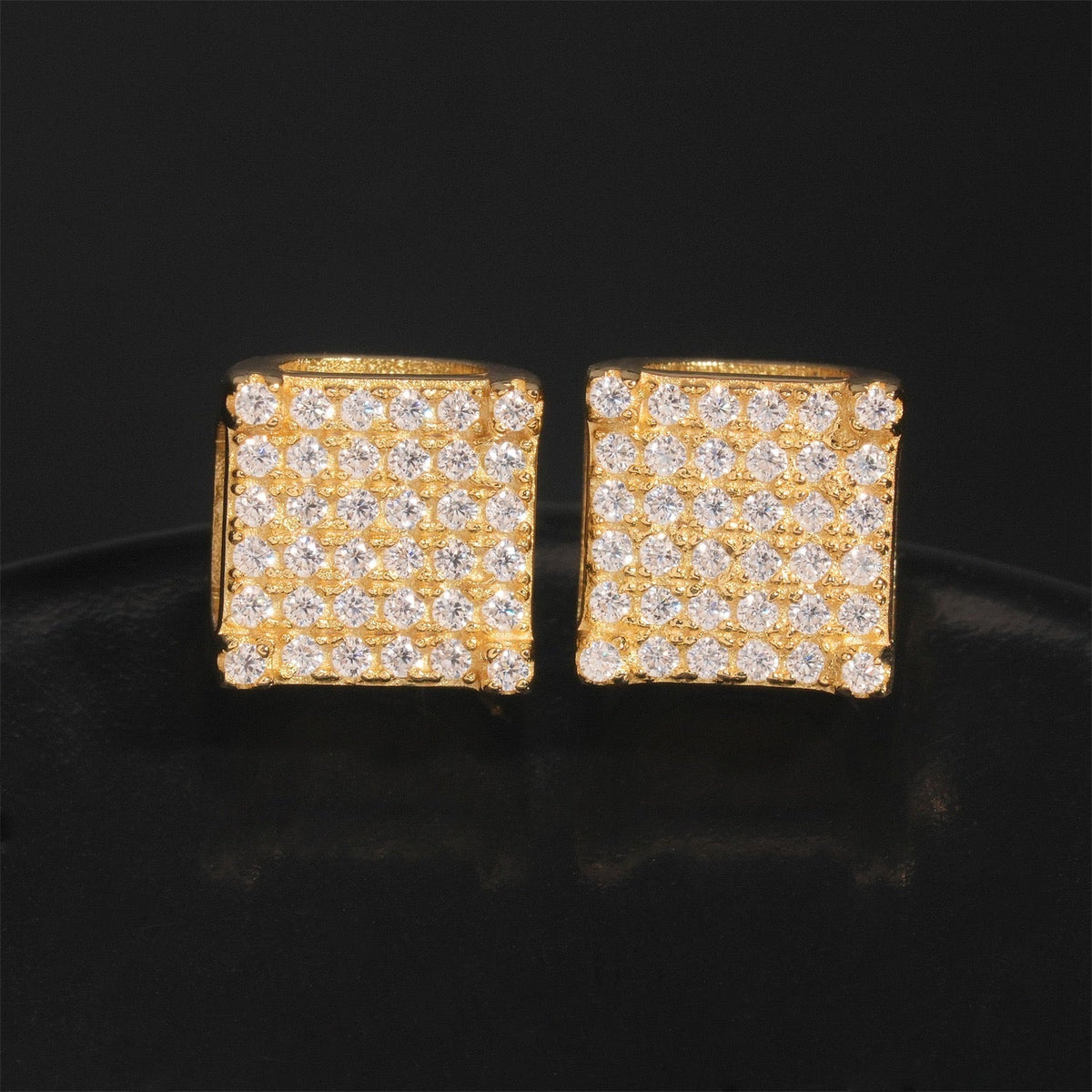 8mm Square Stud Earrings - Screw Back