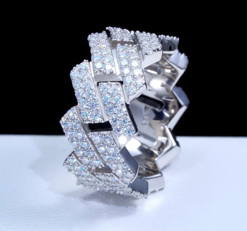 10mm Iced Out Cuban Link Ring – Hip Hop Statement Ring