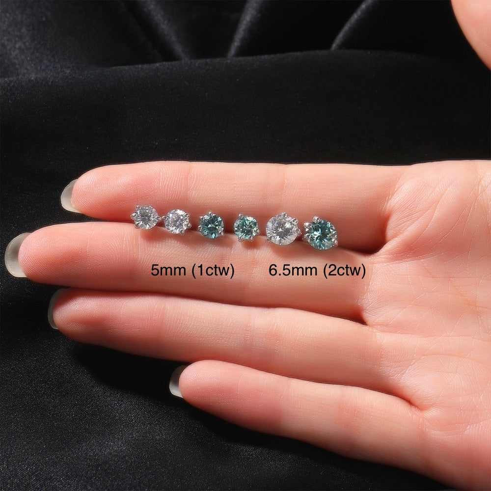 Dragon Claw Moissanite Stud Earrings – 925 Sterling Silver