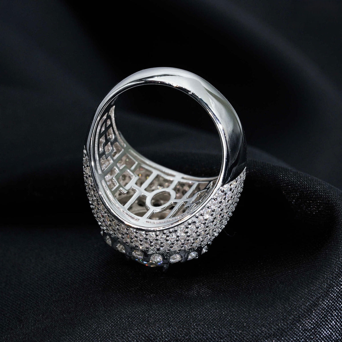8mm Iced Moissanite Statement Ring