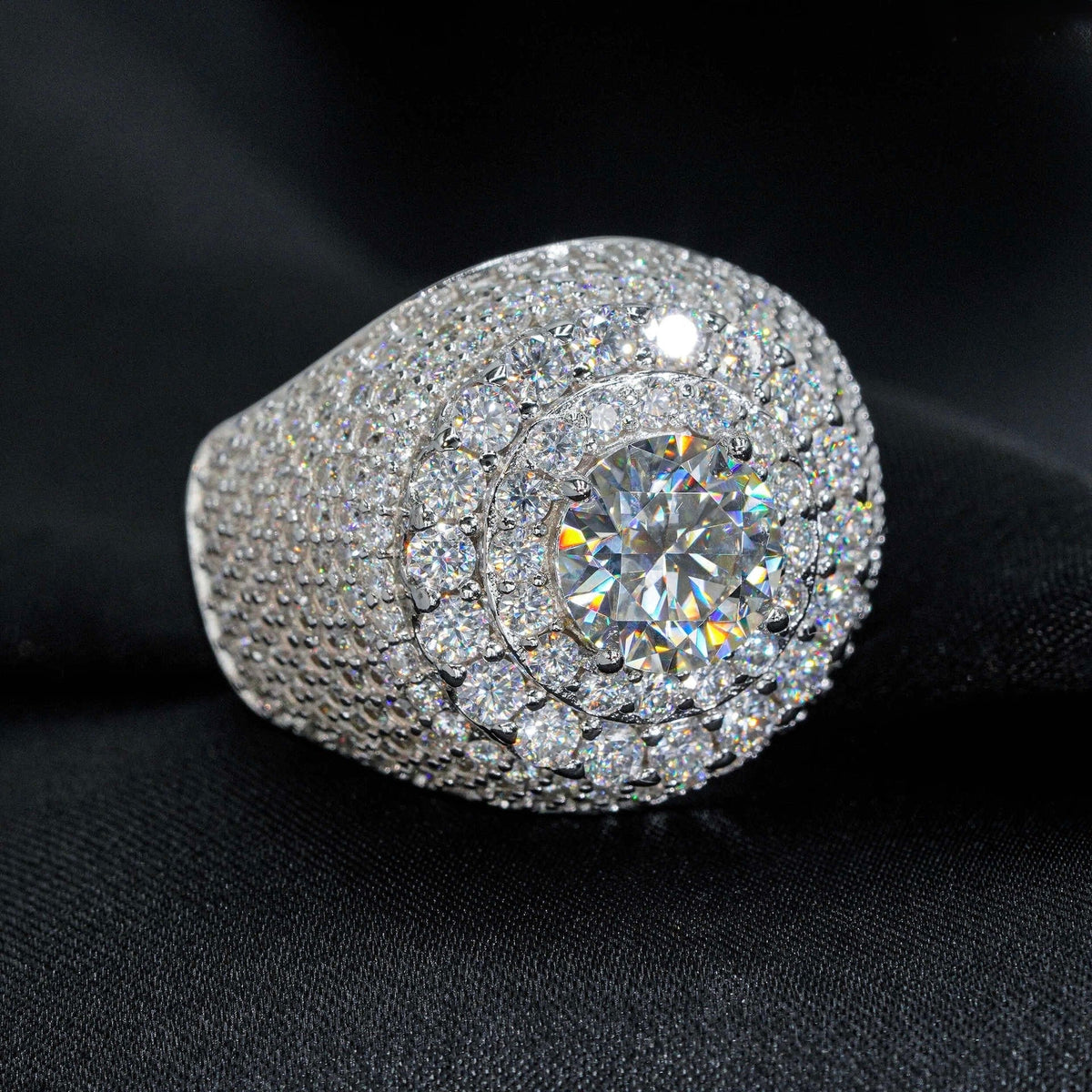 8mm Iced Moissanite Statement Ring
