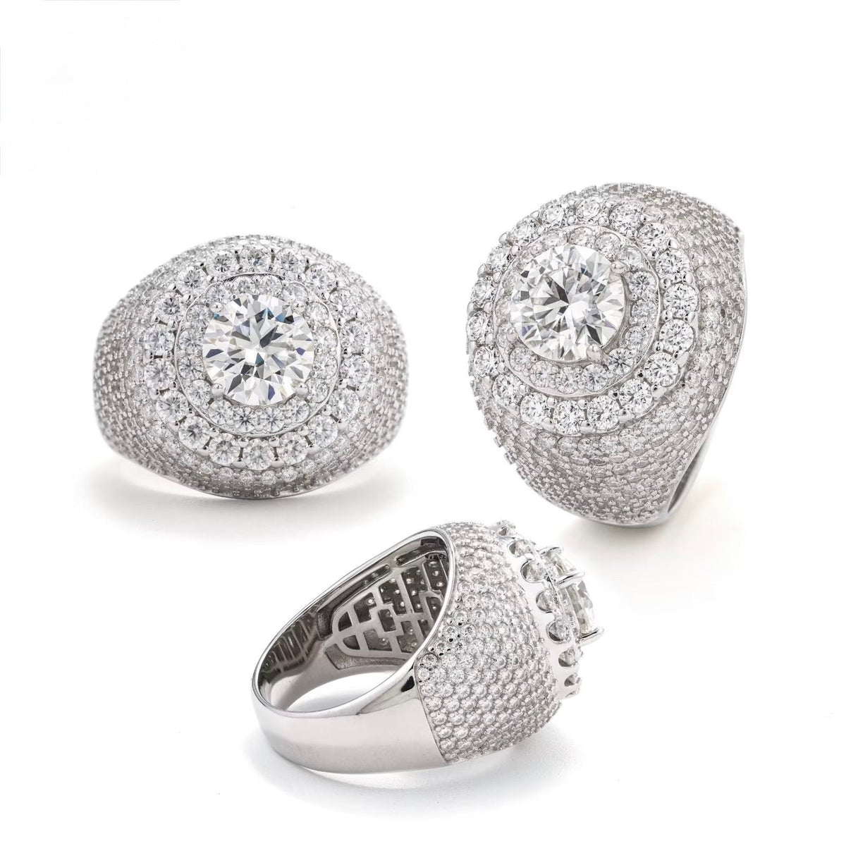 8mm Iced Moissanite Statement Ring