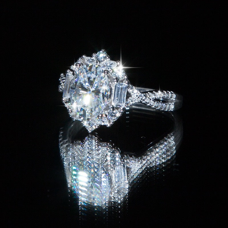 2 Carat Moissanite Engagement Ring