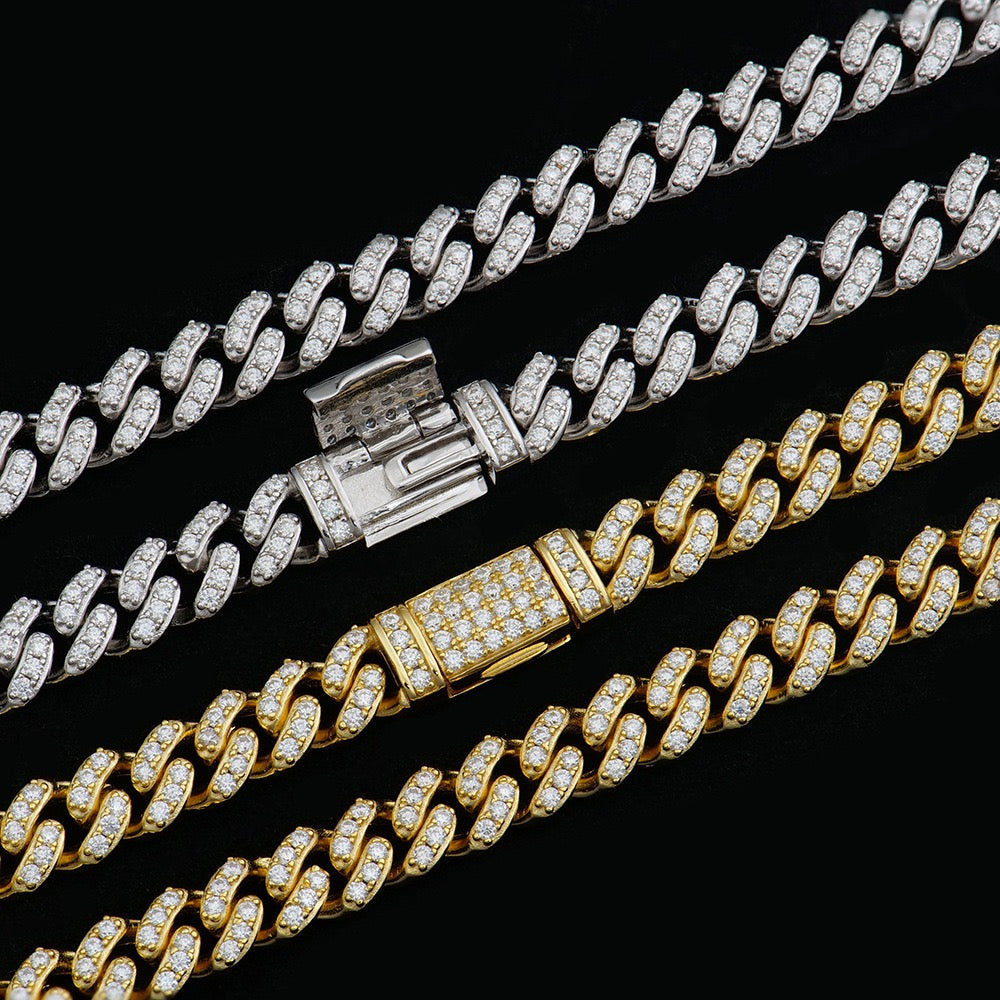 6/10mm VVS Moissanite Cuban Bracelet – 925 Sterling Silver